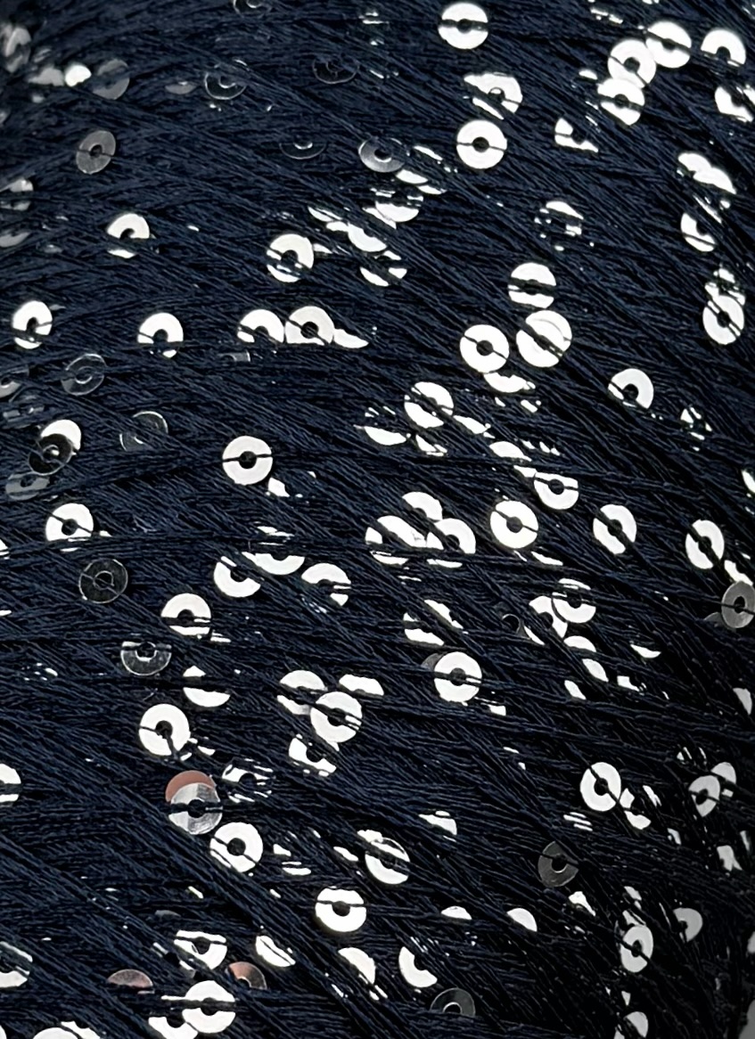 Di.Vè Paillettes Lux 660 m / 100 g – Paillettengarn mit Spiegel-Effekt col. Navy
